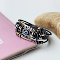 Miniatyrbillede 5 af 7: Lucky Eye Tyrkisk Onde Øje Armbånd Punk Multilayer Læder Ha onesize