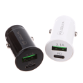 Miniatyrbild 5 av 8: QC3.0 Billaddare Snabbladdning Vit Svart Dual Port Minibil Black oensize