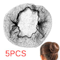 Pikkukuva 1 / 5: 5 kpl Naisten balettitanssiluistelu Snoods Hiusverkko Numppu Cover Musta Black 5pcs