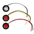 Miniatyrbillede 3 af 8: 1 stk 24V 3LED 3/4" Rund Trailer Side Markeringslys Gul Hvid Red 1Pc