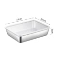 Miniatyrbillede 1 af 8: Rustfrit stål Firkantet Plade Bakke BBQ Plade Container Køkken Silver with lid