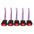 Miniatyrbillede 4 af 5: Motorcykel Hazard Light Switch Dobbelt advarselsblink Nød Black 1Pcs