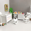 Miniatyrbilde 2 av 5: 1:12 Dukkehus Møbelsett Barneseng Gyngehest Gynge Cha one size