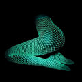Miniatyrbilde 3 av 5: Lysende glødende nettstrømper Glow In The Dark Nettstrømpe Cyan ONESIZE