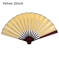 Miniatyrbild 1 av 8: Stil handhållen fläkt blank sidentyg Vikbar fläkt fest bröllop Yellow 10inch