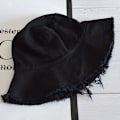 Miniatyrbillede 1 af 5: Brevtryk Bucket Cap Mænd Kvinder Unisex Banana Hat Bob Caps Hej Black One Size