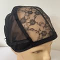 Spets Peruk Cap U Del Cap 56cm Med justerbara remmar Stretch Bla one size