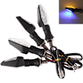 Miniatyrbild 2 av 5: 12LED Amber+Blå Motorcykel Blinkers Blinker Black 1Pcs