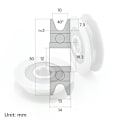 Miniatyrbillede 4 af 8: 12*50*13mm rillehjul Metal U-rille stålwireløftning A2 A2