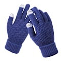Miniatyrbilde 1 av 7: Vinter Touch Hansker Kvinner Varme Stretch Strikk Votter Imitasjon W Dark blue