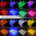 Pikkukuva 2 / 5: 4x 9LED RGB auton sisäilmatunnelma Jalkatilan nauhavalo USB Ch Black One Size