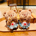 Miniatyrbild 1 av 7: e Butter Bear Plyschdocka Leksak Söt Nyckelring Väska Hänge Brown ONE SIZE