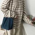 Miniatyrbilde 5 av 8: Vesker for kvinner Corduroy Håndvesker Gjenbrukbare lunsjposer Casual Sho Light green one size