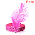 Miniatyrbillede 1 af 5: Fjer Flapper Paillet Charleston Kjole Kostume Kvinder Solid Mul Rose one size