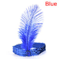 Miniatyrbillede 1 af 5: Fjer Flapper Paillet Charleston Kjole Kostume Kvinder Solid Mul Blue one size
