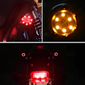Pikkukuva 4 / 5: Moottoripyörän LED keltainen+punainen suuntavilkun vilkkuvalo Yellow 1PC