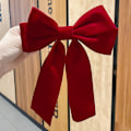 Miniatyrbilde 1 av 8: Elegant Fløyelsbue Hårklipp Båndsløyfe Hestehale Barrette H A3