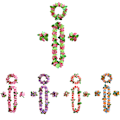 Miniatyrbillede 4 af 7: 1 sæt Hawaiian Flower leis Garland halskæde DIY dekoration Fanc Multicolor A set