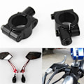 Miniatyrbillede 4 af 5: 2 Stk Motorcykel Rearview Styr Spejl Mount Holdere Adapter Black 2pcs