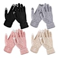 Miniatyrbilde 5 av 7: Vinter Touch Hansker Kvinner Varme Stretch Strikk Votter Imitasjon W Beige