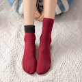 Miniatyrbild 7 av 8: Ny sammet Dam Vinter Varm Tjocka Thermal Mjuk Casual Wine red one size