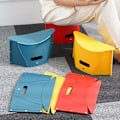 Miniatyrbillede 6 af 8: Plastic Bærbar Foldestol Udendørs Stole Bærbar Taburet Fo Yellow one size