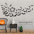 Miniatyrbillede 4 af 8: 12 stk. Halloween dekoration 3D sort PVC flagermus Halloween fest  De one size