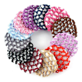 Miniatyrbillede 3 af 5: Kvinder Bun Cover Snood Hår Net Ballet Dans Skøjteløb Hæklet Chi Pink One Size