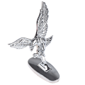 Miniatyrbilde 2 av 5: 2stk Bil Front Deksel Krom hette Ornament Badge 3D Emblem Angel Black 2pcs