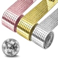 Miniatyrbillede 2 af 8: Mirror Mosaic Fliser Stickers DIY Selvklæbende Mini Square Acry Gold 4*60cm