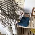 Miniatyrbilde 6 av 8: Vesker for kvinner Corduroy Håndvesker Gjenbrukbare lunsjposer Casual Sho Light green one size