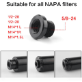 Miniatyrbild 2 av 5: 5/8-24 till 1/2-20 till M14 bilbränslefilter fat gängad adapter f Black 5/8-24 to M14*1L