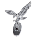 Miniatyrbillede 1 af 5: 2 stk Bil Front Cover Krom Hætte Ornament Badge 3D Emblem Angel Black 2pcs