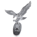 Miniatyrbillede 1 af 5: Bil frontdæksel krom hætte ornament badge 3D emblem Angel Eagle Black one size