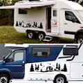 Miniatyrbilde 2 av 5: Trees Forest Vinyl Body Decal Sticker for SUV RV Van Caravan Of Black One Size