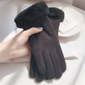 Miniatyrbillede 1 af 8: Modehandsker Efterår Vinter e Furry Warm Luffer Full Fing Fleec A4 onesize