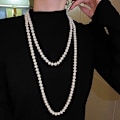 Miniatyrbild 1 av 8: Klassisk utsökt pärl-lång tröj-halsband Mode Damdel A1