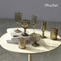 Miniatyrbild 1 av 8: 7st 1:6 Dockhus Miniatyrvattenkopp Vinglas Champagne Gla Gray One Size
