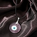 Pikkukuva 8 / 8: Väri Lasi Sininen Evil Eyes Riipus kaulakoru Naisten Miesten Pyöreä Tur A7 OneSize