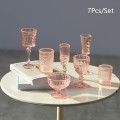 Miniatyrbilde 1 av 8: 7 Stk 1:6 Dukkehus Miniatyr Vannkopp Vinglass Champagne Gla Pink One Size