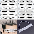 Miniatyrbillede 1 af 8: 12 stk Styles Øjenbryn Shaping Stencils Grooming Shaper skabelon White onesize