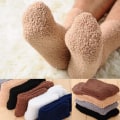 Miniatyrbilde 5 av 5: Herre Kvinner Tykke termisk ull Cashmere Uformelt Sportsgulv Wa Beige 2 pairs