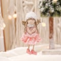 Miniatyrbillede 4 af 5: 3 Stk Julepynt Angel Lace Doll Pendant Xmas Tree Hang Pink ONESIZE