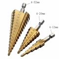 Miniatyrbilde 4 av 5: 3/5 stk HSS kobolt flere hull 50 størrelser trinnborsett også Yellow 3PCS