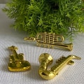 Miniatyrbild 5 av 8: Dockhus Miniatyr galvaniserat guld Musikinstrument DIY S A2 onesize