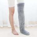 Miniatyrbilde 4 av 8: Over Kne High Fuzzy Long Socks Plysjstrømper Benvarmere Vinn Gray one size