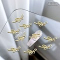 Pikkukuva 1 / 8: 10 kpl DIY Nail Art Decoration 3D Sliver / kultainen rusetti kynsipora 10Pcs Gold 7*18mm
