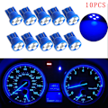 Miniatyrbillede 1 af 5: 10 stk T10 kile blå 4-SMD LED instrumentbræt lys W5W 194 2825 gau Blue One Size