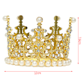 Miniatyrbilde 1 av 5: 1stk Perlekronekake Dekorativ Små Tiaraer Krystallperle Pri Golden 12*7.8cm
