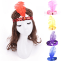 Pikkukuva 2 / 5: Feather Flapper Sequin Charleston Mekko Puku Naisten Solid Mul Rose one size